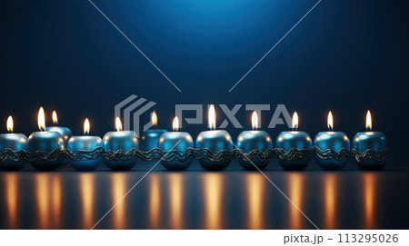 Happy Hanukkah, festival of lights, celebration of national spiritual liberation of our people, Jewish holiday, Feast of Lights, Feast of Maccabees, victory over Greeks, consecration altar and Temple. Happy Hanukkah, festival of lights, celebration of national spiritual liberation of our people, Jewish holiday, Feast of Lights, Feast of Maccabees, victory over Greeks, consecration altar and Temple. 113295026