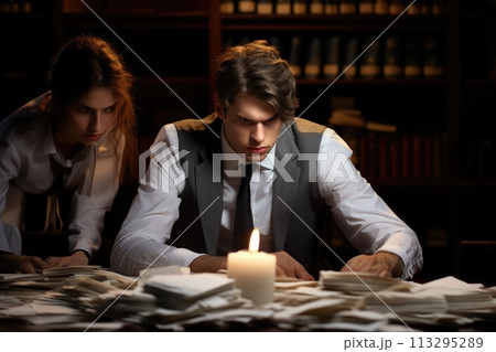 Blackout no electricity light, power outage, breakdown, electric, persona in absence of electricity with candle, problem, systemic accident in power system accompanied by mass disconnection of consum. 113295289