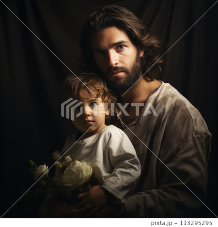 Saint Joseph. betrothed husband of the Blessed Virgin Mary , religion bible evangilia new testament , Jesus Christ child, Nazareth carpenter. birth of Christ The icon of St. Joseph 113295295