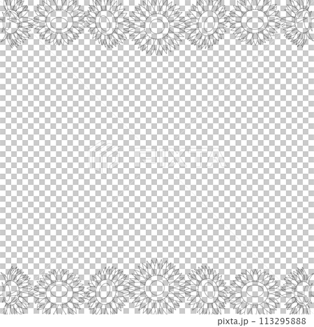 Sunflower line drawing background material square size frame Sunflower line drawing background material square size frame 113295888