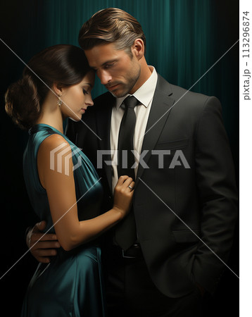 Portrait of a gentleman, stylish serious man, elegant luxurious suit, confident look, beautiful pose, suite impeccably richly . 113296874