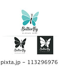 Stylized image of butterfly logo template isolate Vector illustration 113296976