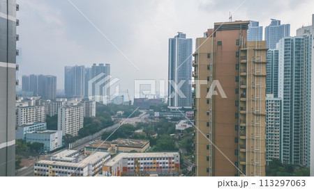 old tradition buildings in Sham Shui Po, Hong April 1 2024 113297063