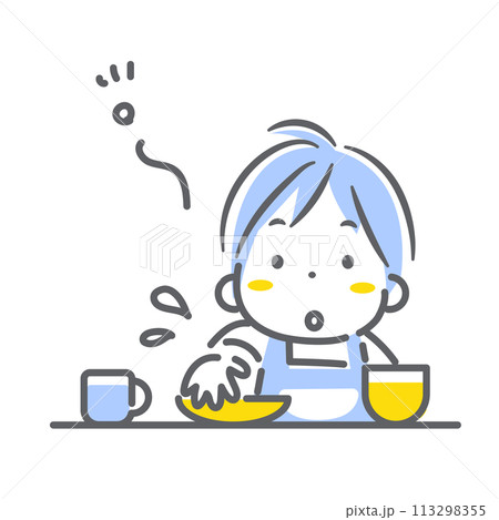 食事に集中しない子供 男の子 シンプルでお洒落な線画イラスト 食事に集中しない子供 男の子 シンプルでお洒落な線画イラスト 113298355