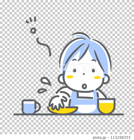 食事に集中しない子供 男の子 シンプルでお洒落な線画イラスト 食事に集中しない子供 男の子 シンプルでお洒落な線画イラスト 113298355