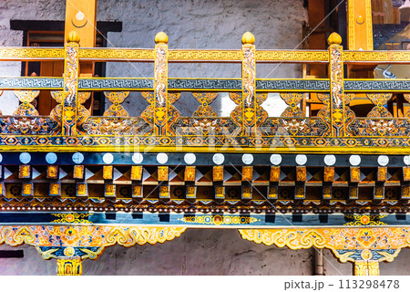 Bhutan, Punakha - detailed view inside of Punakha Dzong 113298478