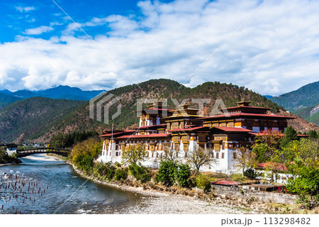 View of Punakha Dzong Bhutan. 113298482