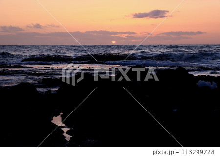 北海道オホーツク海暮色 北海道オホーツク海暮色 113299728