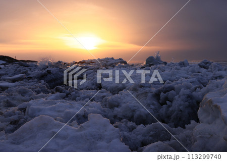 北海道オホーツク海落日 北海道オホーツク海落日 113299740