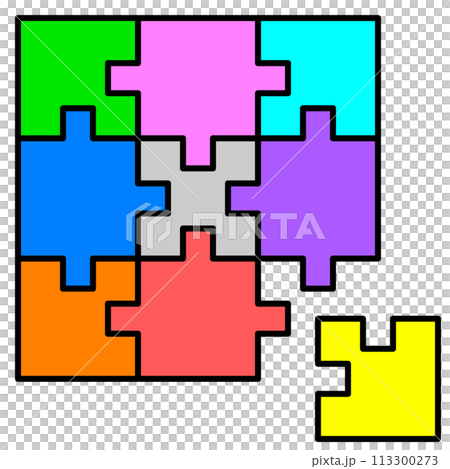 ピースやブロックを組み合わせて組み立てるパズル 113300273