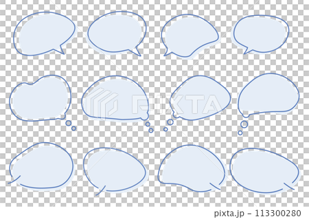Blue simple speech bubble set 113300280