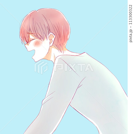 笑顔の男性 横側 笑顔の男性 横側 113300322