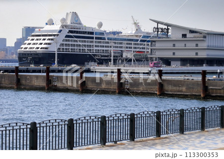 停泊中の大型クルーズ船（東京国際クルーズターミナル） 113300353