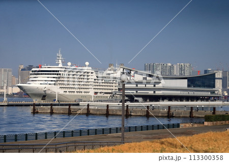 停泊中の大型クルーズ船（東京国際クルーズターミナル） 113300358