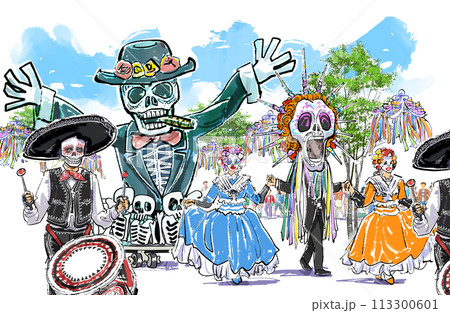 メキシコ-死者の日のイラスト素材 [113300601] - PIXTA