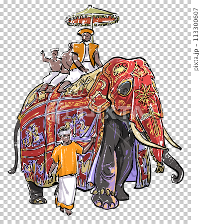 スリランカ-エサラ・ペラヘラ祭の象 スリランカ-エサラ・ペラヘラ祭の象 113300607