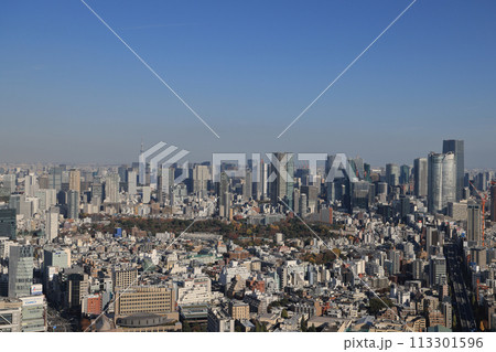 Scenic aerial shot of Tokyo with blue sky Nov 29 2023 Scenic aerial shot of Tokyo with blue sky Nov 29 2023 113301596