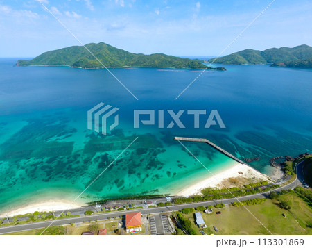 奄美大島　宇検村　タエン浜　空撮 113301869