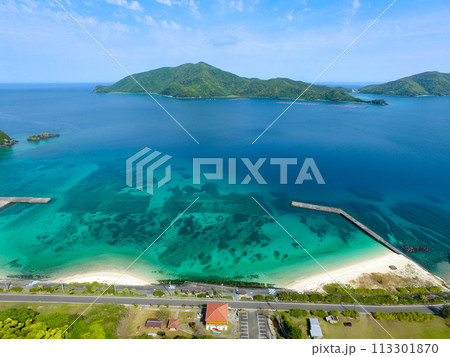 奄美大島　宇検村　タエン浜　空撮 113301870