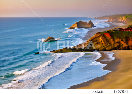 colorful sunset over the sea colorful sunset over the sea 113302021