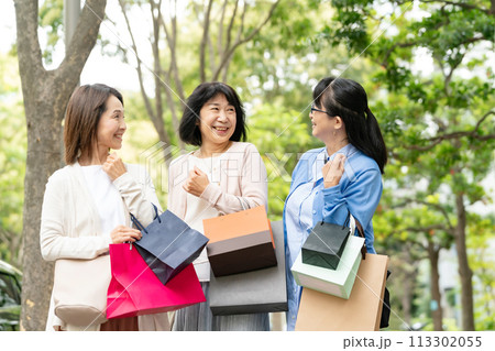 買い物をするシニア女性 買い物をするシニア女性 113302055