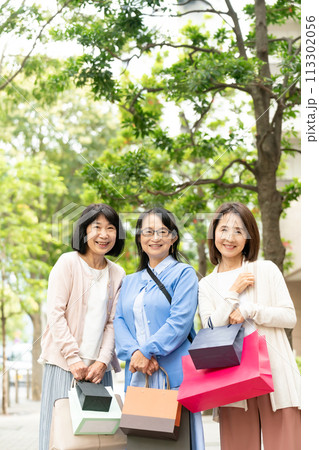 買い物をするシニア女性 買い物をするシニア女性 113302056
