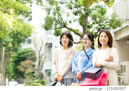 買い物をするシニア女性 113302057