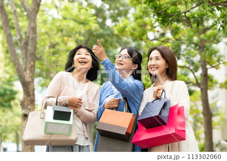 買い物をするシニア女性 113302060