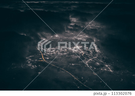 Chiba of Japan aerial view from airplane Nov 30 2023 113302076