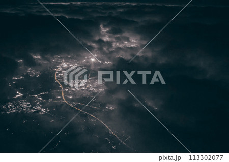 Chiba of Japan aerial view from airplane Nov 30 2023 113302077