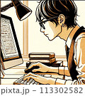 校閲 PC デスクワーク 113302582