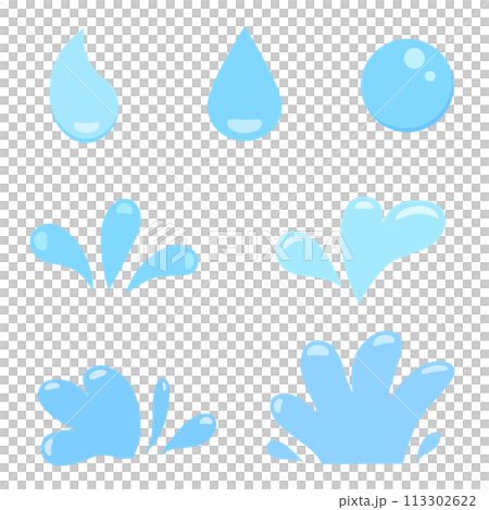 Water drops and water splashes for element, event and songkran day 113302622