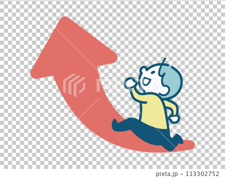 上を目指す男の子のイラスト 上を目指す男の子のイラスト 113302752