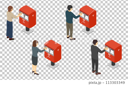 等距插圖：人們在帖子中發帖 113303349