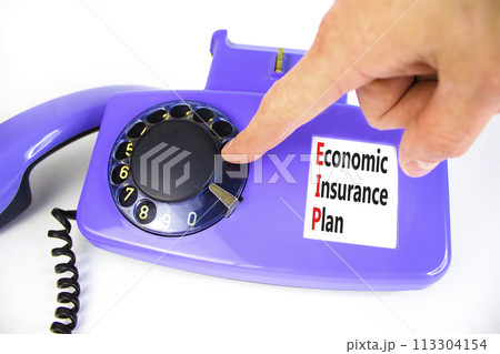 EIP economic insurance plan symbol. Concept words EIP economic insurance plan on beautiful old disk phone. Beautiful white background. Business EIP economic insurance plan concept. Copy space. EIP economic insurance plan symbol. Concept words EIP economic insurance plan on beautiful old disk phone. Beautiful white background. Business EIP economic insurance plan concept. Copy space. 113304154