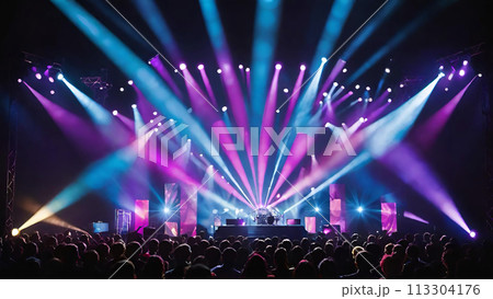 ステージ・舞台・スポットライトの素材	 113304176