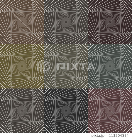 Modern abstract white line pattern square geometric seamless colorful background. 113304554