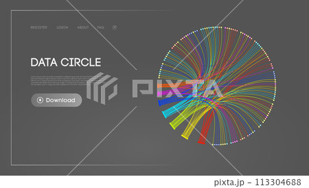 Big Data Circle blockchain technology background. Neural network digital background 113304688