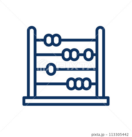 Abacus Icon. Thin Line Illustration of Classic Calculating Tool for Basic Mathematics Education and Counting Practice. Isolated Outline Vector Sign. Abacus Icon. Thin Line Illustration of Classic Calculating Tool for Basic Mathematics Education and Counting Practice. Isolated Outline Vector Sign. 113305442