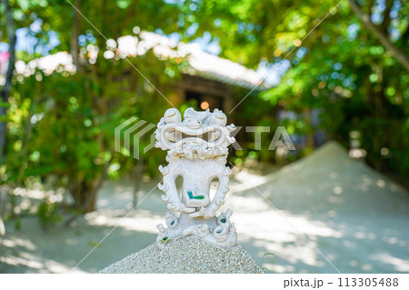 沖縄　竹富島のシーサー 113305488