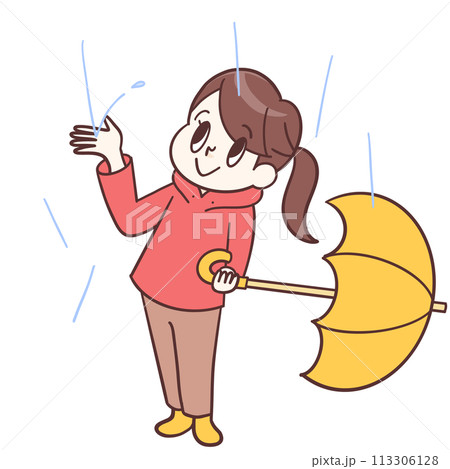 雨と傘と女の子 113306128