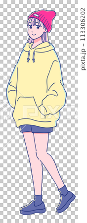 Anime style fashionable girl Anime style fashionable girl 113306202