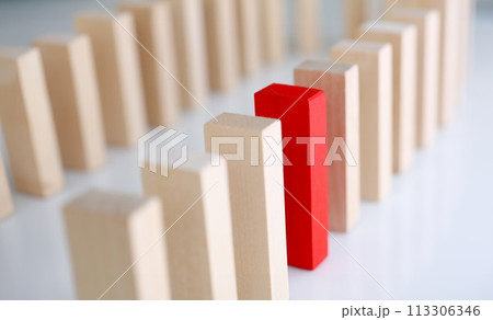 One red winner lottery wood block row 113306346