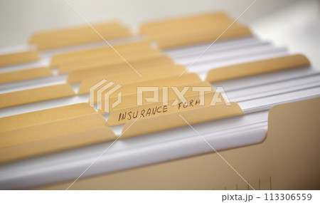 Yellow folders with labels and paper in a row Yellow folders with labels and paper in a row 113306559