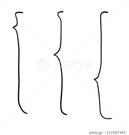 手描きの中括弧　黒 113307305