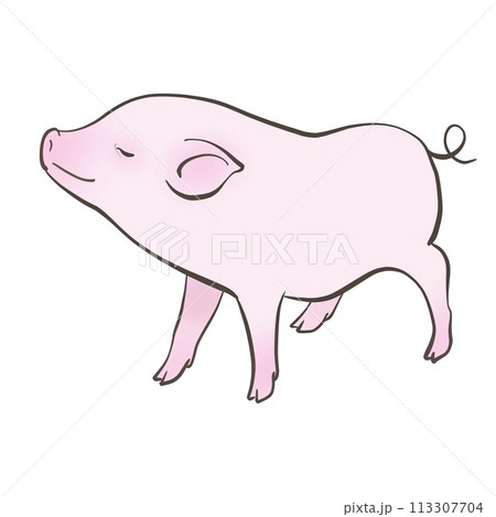 かわいい子豚のイラスト 113307704