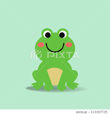 Cute Frog cartoon Flat style.animal vector illustration. Animal start with F letter. Cute Frog cartoon Flat style.animal vector illustration. Animal start with F letter. 113307729