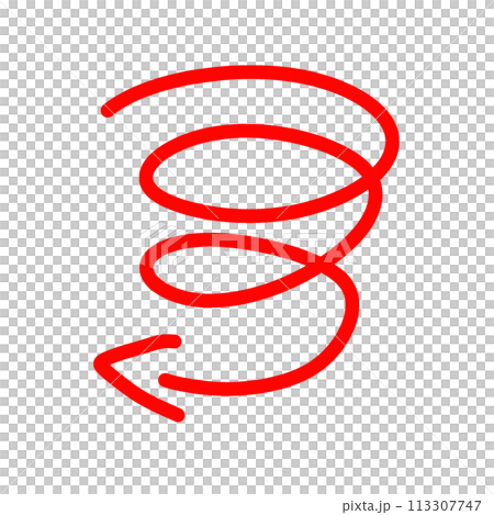 Hand-drawn spiral arrow red Hand-drawn spiral arrow red 113307747