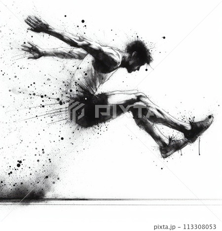 Athletics in watercolor paint illustration with Generative AI. Athletics in watercolor paint illustration with Generative AI. 113308053