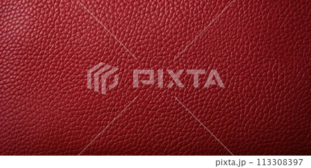 Red leather and background texture close up. Generative AI 113308397